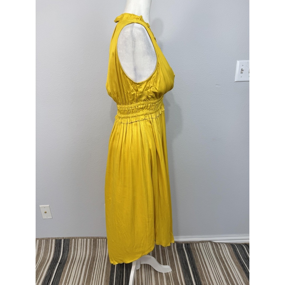 Maeve Anthropologie La Habana Dress Women's Small Yellow Ruffle Midi Sundress - Picture 6 of 16
